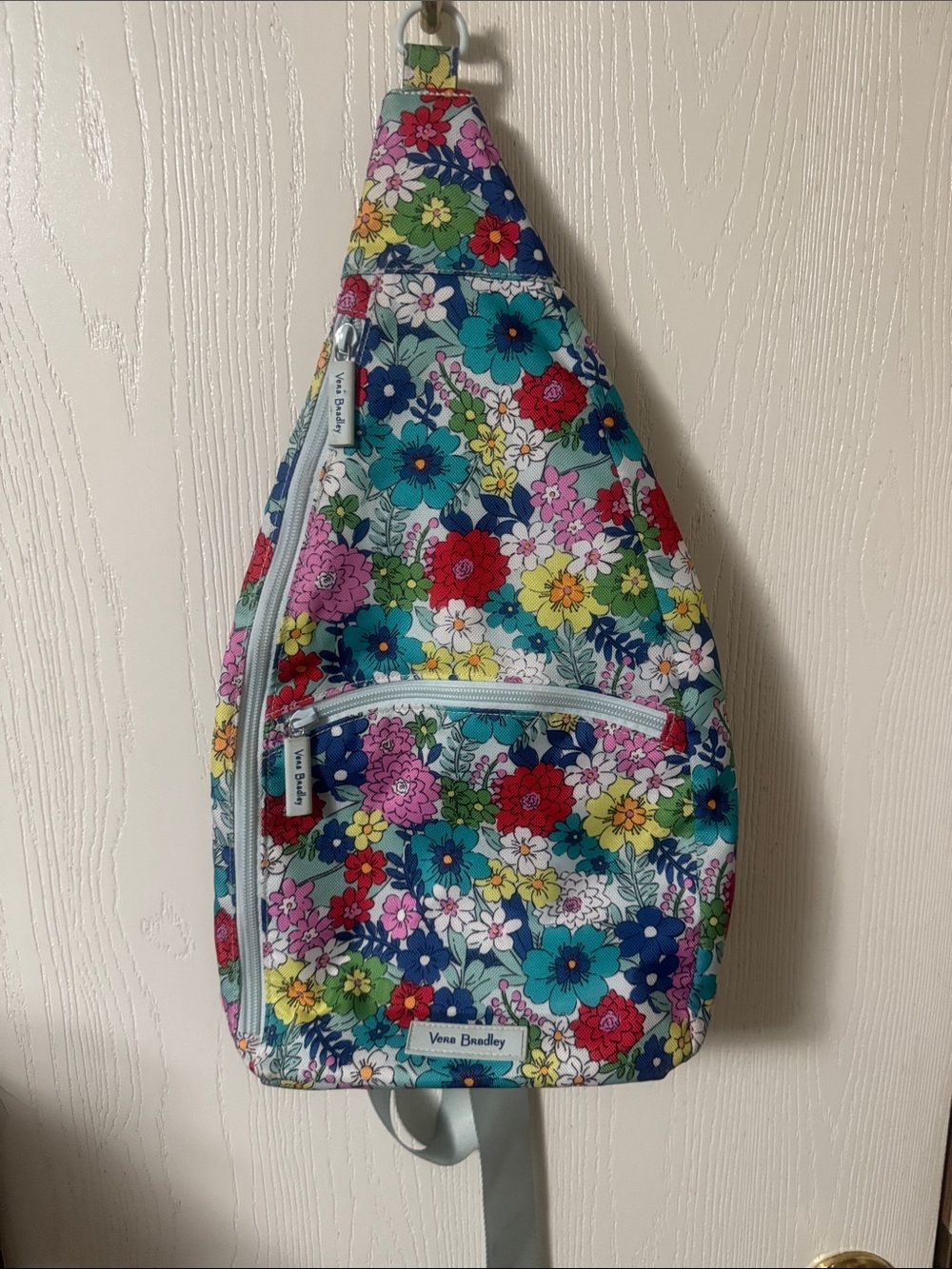 Vera Bradley Floral Sling Backpack in Blue, Pink, Green, Yellow